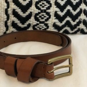 Madewell Brown Leather Crisscross Skinny Belt